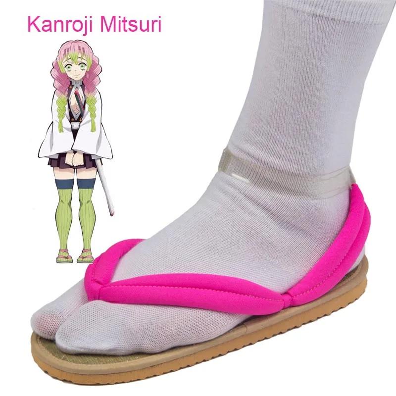Fashion Hot Anime Demon Slayer Kimetsu No Yaiba Cosplay Zubehör Kamado Nezuko Cosplay Clogs Kimono Flip-Flops Geta Hausschuhe Schuhe 36-37 rose rot