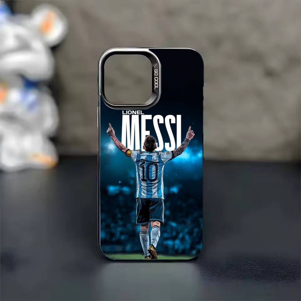 Fußball L-Lionel m-Messi 10 Handyhülle Für iPhone 17 16 15 14 13 12 11 Pro Max Plus Silber Süßigkeit Mattes Cover iPhone15