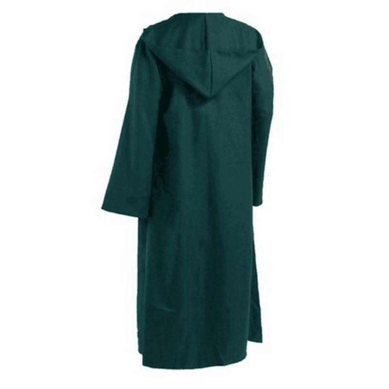 Herren Erwachsene Halloween Kostüm Kapuzenumhang Cape Jedi Cosplay Robe Bekleidung XXL grün