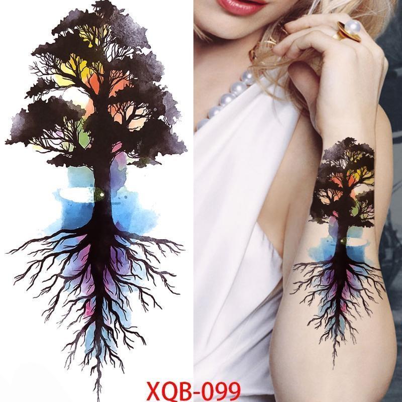 Neue 210*114mm traum catcher gefälschte temporäre tattoo rentiyis frauen schwarz henna lotus tattoo wolf kompass feder tattoo körper arm brust aufkleber XQB-099