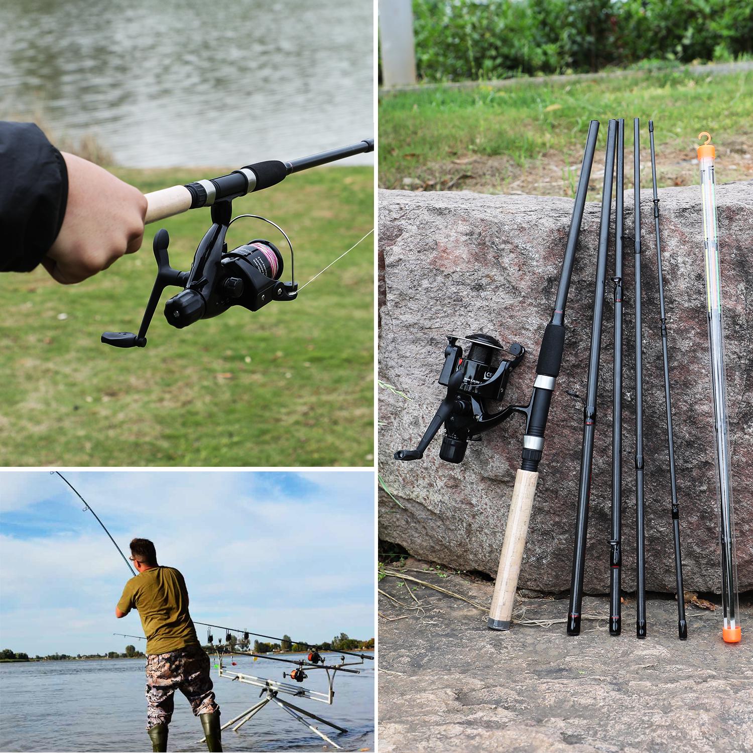 Angelruten-Kombinationen, 3,0 m Feeder-Angelrute mit Karpfen-Angelrolle, Outdoor-Sport-Angelset Rod&Reel