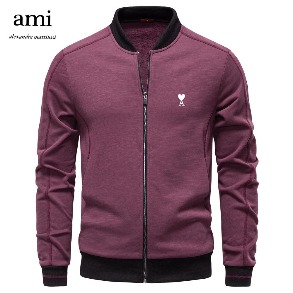 AMI 2025 Herbst und Winter Stickerei Neue Baseballkragen Herren Business Casual Jacke Jacke Dünne Vielseitige Jacke für Herren XXL