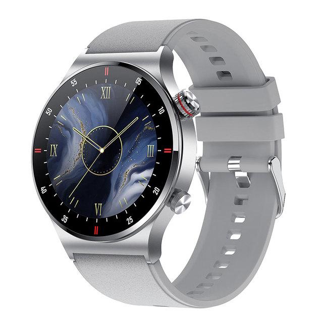 LIGE Neue Bluetooth-Anruf-Smartwatch für Männer, voller Touchscreen, Sport-Fitnessuhr, Bluetooth ist für Android-iOS-Smartwatch geeignet Silicone belt silber