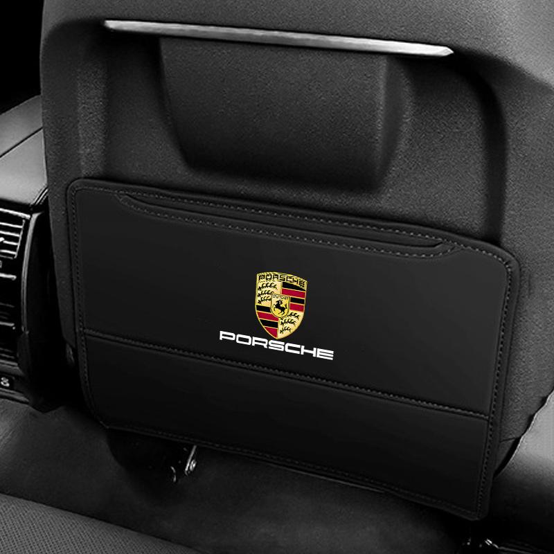 Autositz-Rückenlehnen-Schutzmatte Schmutzabweisend Anti-Kick-Pads für Porsche Cayenne Panamera Macan 911 718 928 Taycan Cayman 918 Pajun