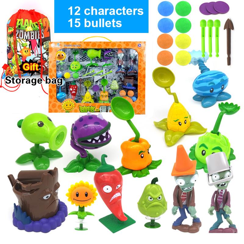 PLANTS VS ZOMBIES 2 Spielzeug Vollständiges Set Neue Rolle Erbsenschleuderer Allianz Kugel-Auswurf-Angriff Walking Dead Kinderspielzeug Geschenke Liefertasche blue