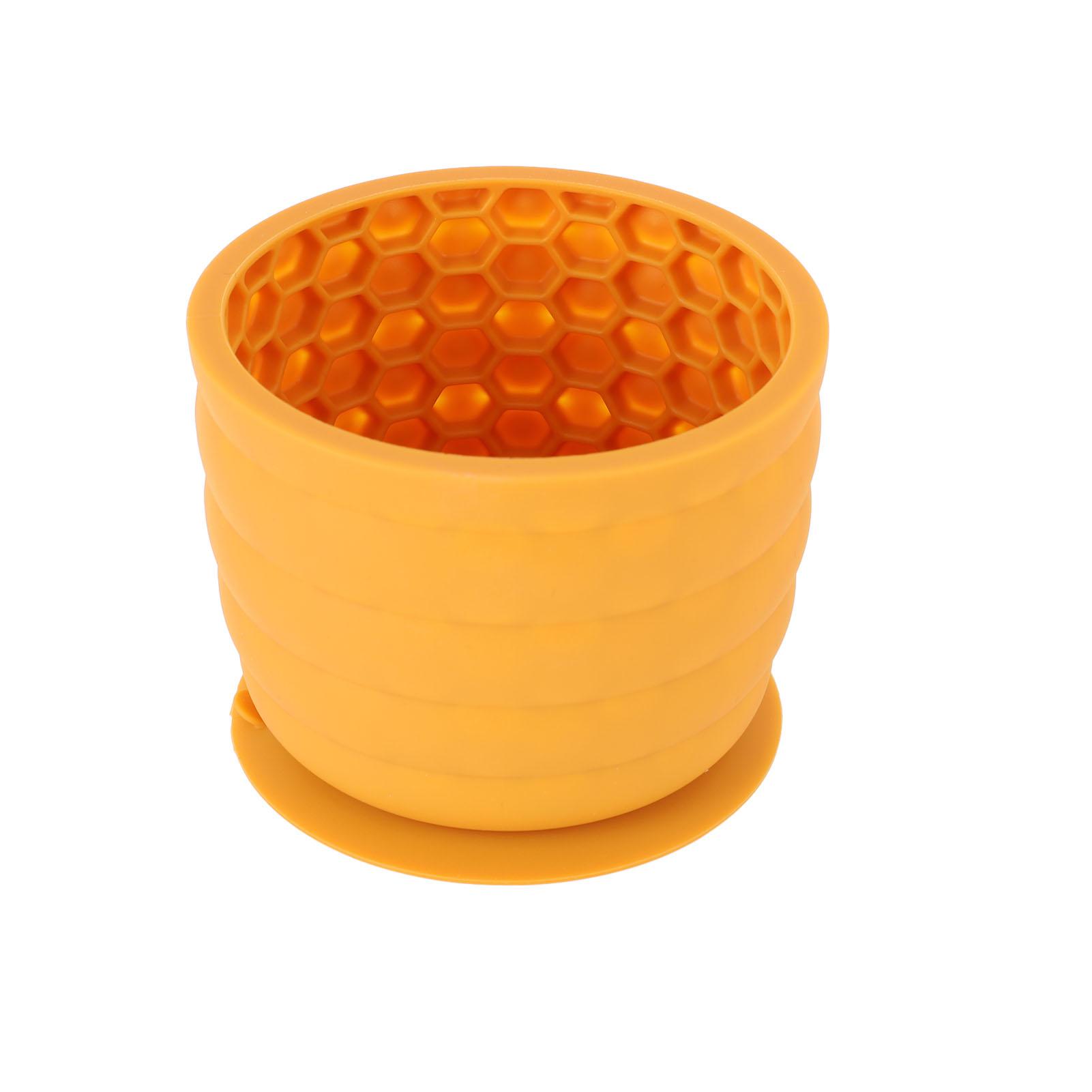Hund Langsamfressnapf Lecknapf Silikon Sichere Befestigung Waschbar Hund Langsamfressnapf für Zuhause Innen L gelb
