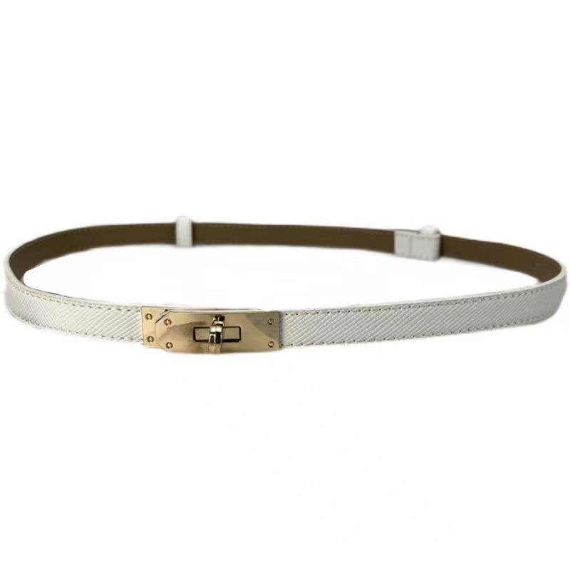 Neue Mode Retro Echtes Leder Einstellbare Gold Schnalle Gürtel Frauen Dünne Rindsleder Gürtel Weibliche Jeans Kleid Bund weiß