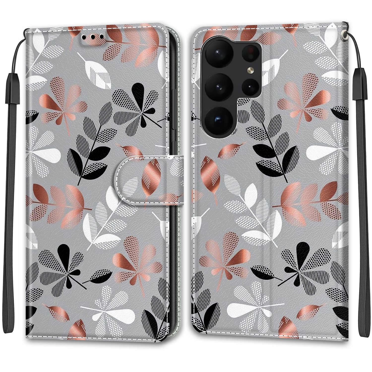 Luxuriöse, bemalte Ledertasche im Brieftaschen-Stil, Schutzhülle für Samsung Galaxy S25 S24 S23 S22 S21 Ultra Plus S24FE S23FE S20 S10 S9 S8 S7 Samsung Galaxy S23 Ultra