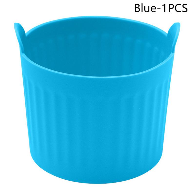 1/4 Stück Air Fryer Silikonkorb Silikonform Air Fryer Eierkocher Silikon Cupcake Backförmchen Ramekins für Air Fryer Öfen 1PCS blau