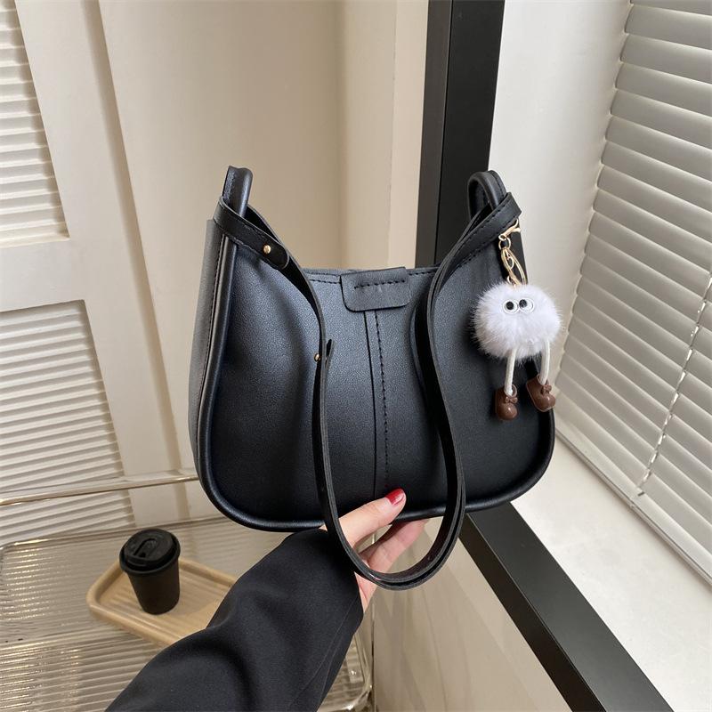 Modische Taschen  Modische Bucket Bags  Damen Neue Taschen  Modische Retro Ein-Schulter Crossbody Pendeltaschen No pendant gray