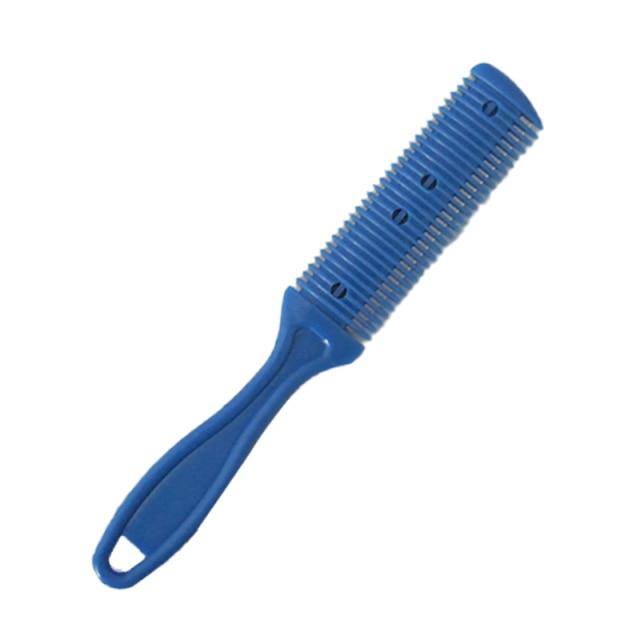 Haarschnitt-Styling-Friseurscheren-Rasiermesser-Magie-Klinge-Kamm-Friseur-Werkzeugsatz 1PCS Top-Qualität Doppelseitiges Messer Haarschere blau