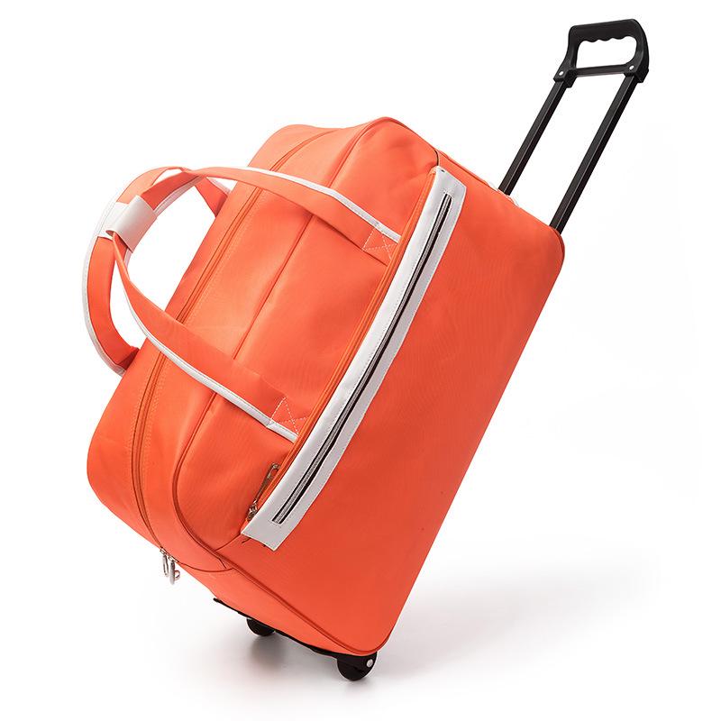 Gepäcktasche Reisetasche Trolley Rollkoffer Trolley Damen Herren Reisetaschen mit Rad Handgepäcktasche orange