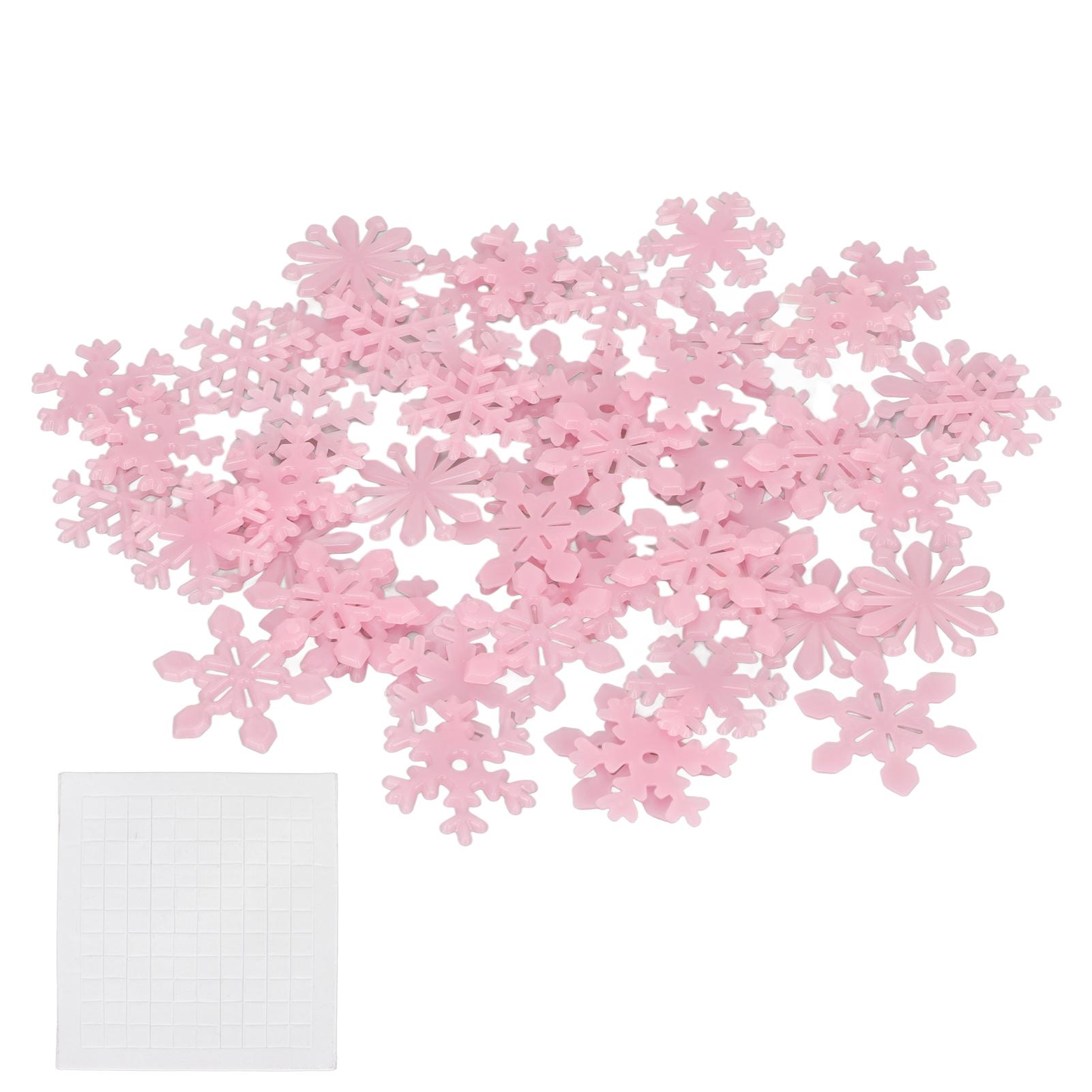 50 Stück Weihnachten Leuchten Wandaufkleber Leuchtende Wandaufkleber Geschenke Dekoration für Weihnachten Wohnzimmer rosa