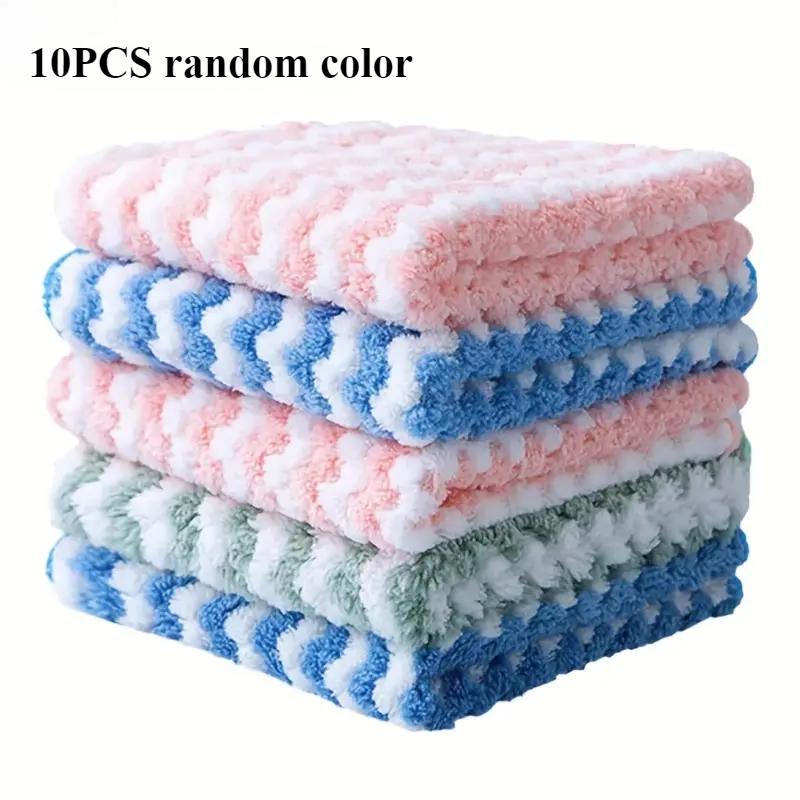 10/5/1Pcs Küche Reinigung Lappen Korallen Fleece Dish Waschen Tuch Super Saugfähigen Scheuer Pad Trockenen und Nassen Küche Reinigung Handtücher 10PCS