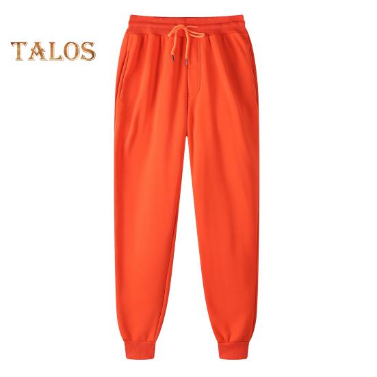 Damen Sporthose mit Kordelzug, elastischer Bund, lockere Jogginghose mit Knöchelband und Taschen, einfarbig, Jogginghose, Laufhose, Freizeithose XXXL orange
