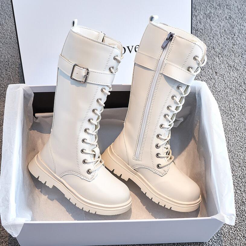 Mädchen Stiefel Kinder Kniehohe Mode Martin Stiefel Wildleder Gummi Weiche Plateaustiefel Schuhe 31 beige