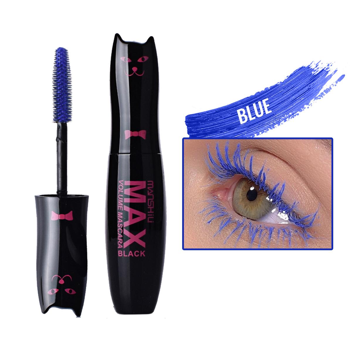 Lange Curling-Mascara, wasserfestes Volumen, verlängerte Wimpern, wischfeste Wimpern, bunte Mascara, Augen-Make-up 2#