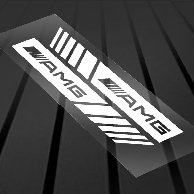 2 Stück Auto Streifen Aufkleber Rückspiegel Reflektierende Vinyl Aufkleber Dekoration Für Mercedes Benz AMG W204 W205 W212 W213 W222 x153 W176 W177 Schlüsselanhänger weiß