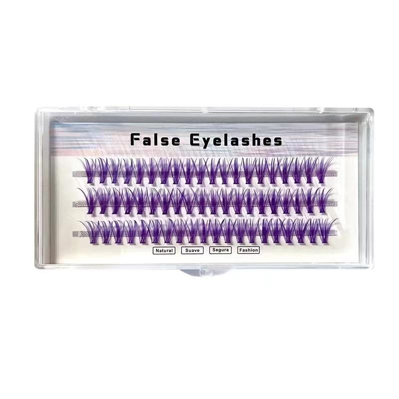 1 Box bunte einzelne Wimpern professionelle Augen Make-up Pfropfen falsche Wimpern für Wimpernverlängerung 13mm violett