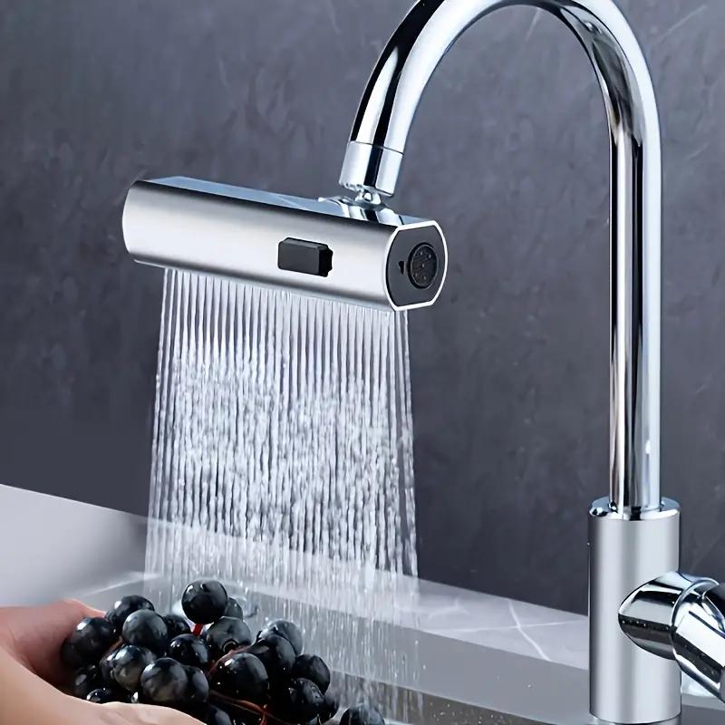 1-teiliger multifunktionaler Wasserhahn-Adapter, Wasserhahn, Badezimmer-Waschbecken-Wasserhahn, Ersatzzubehör für Spülbecken-Wasserhahn, Home Essential + 5-teiliger Wasserhahn-Adapter silber