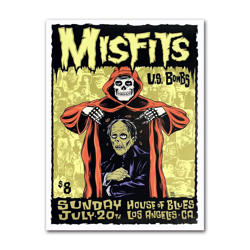 Vintage Hardcore Horror Punk The Misfits Live Foto Musik Konzert Kunst Poster Leinwand Malerei Wanddrucke Bild Zimmer Heimdeko 30X40CM No Framed