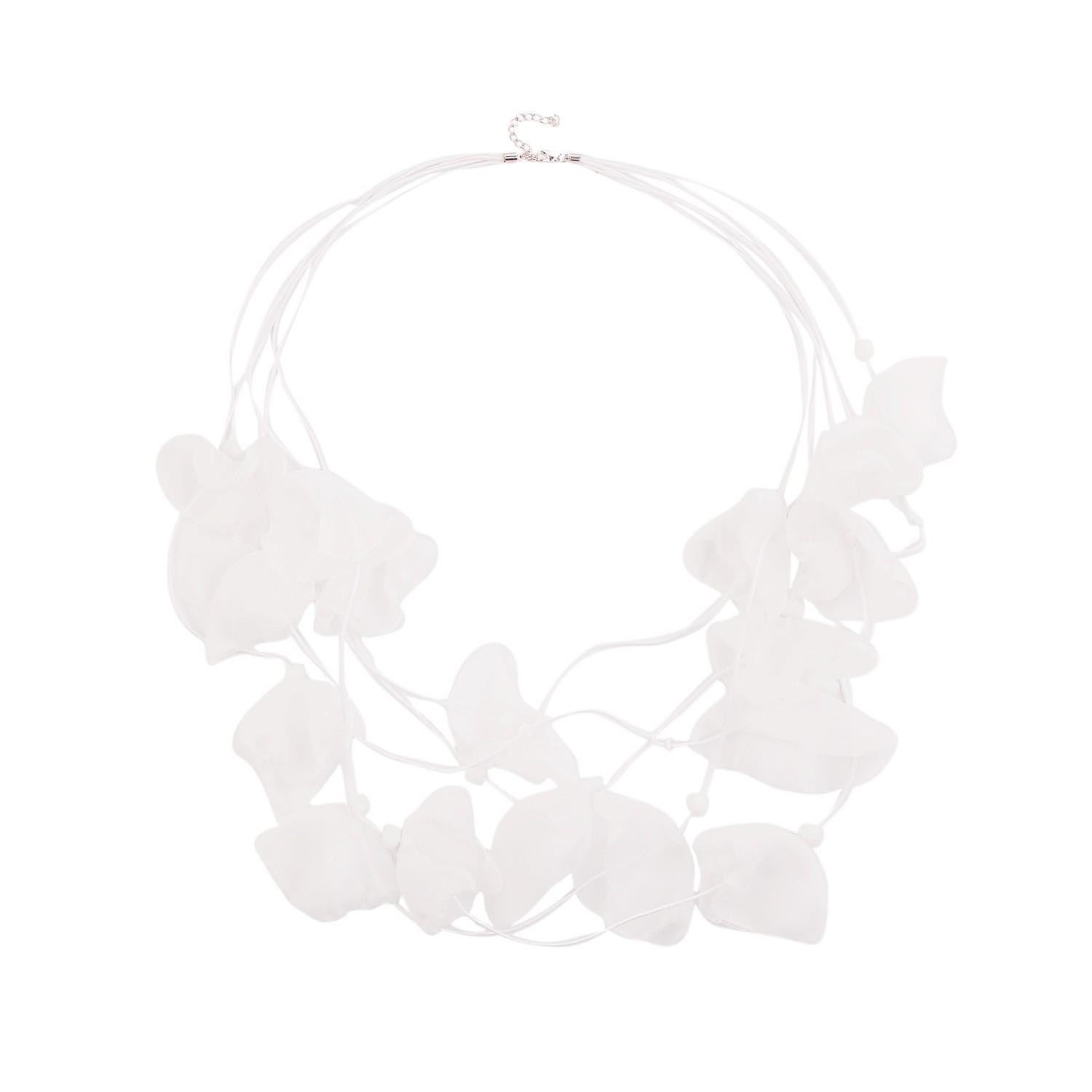 Halskette für Frauen Schmuck Mehrlagige Halsketten Sommer Küstenurlaubsstil Stoffblumenstücke Kristallperlen Blumenhalskette Elegante Halskette