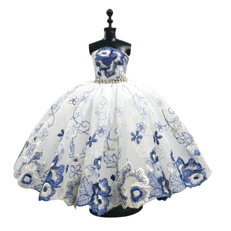 Mode Ballett Kleid Für Barbie Puppe Outfits 1/6 Puppen Zubehör Tanzen Kleidung 3-schicht Rock Strass Party Kleid Kinder spielzeug navy blau