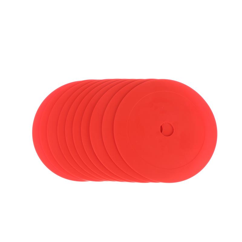 10 Stück Fußball Flache Hütchen Markierungsscheibe mit Löchern Fußball Basketball Sport Geschwindigkeit Beweglichkeit Trainingshilfen Markierungen rot