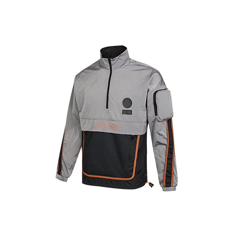 Adidas Sports Stand Collar Half-Zip Jacke Herren Jacken Schwarz Grau GP0843 M