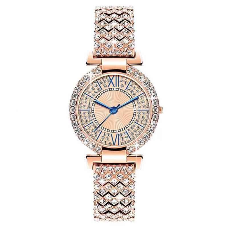 Neue Diamant-Quarz-Armbanduhren für Damen, modische Luxus-Damenuhren, beste Geschenke für Frau, Familie, Freund rose gold