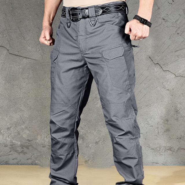 Männer Kampf Outdoor Sport Trekking Hosen Taktische Militärische Jogginghose Kampf Multi-Pocket Hosen IX9 City Taktische Cargo Hosen 6XL grau