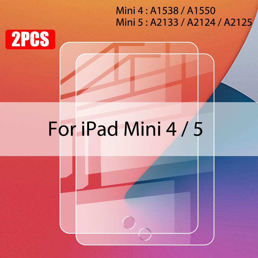 2 Stück gehärtetes Glas Displayschutzfolie für Apple Ipad Air 5 4 2022 Pro 11 2018 9,7 Zoll Ipad 10.2 6. 5. Generation gehärteter Film 2pcs*For ipad Mini 4 5 transparent