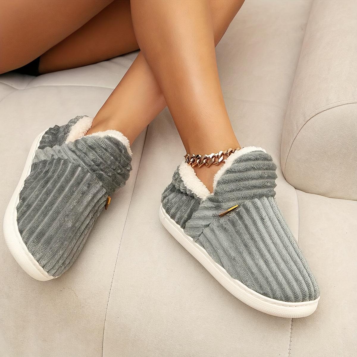 Winterschuhe - Ultrawarm, rutschfest, bequem und plüschig für die Innenräume 22-23 grau