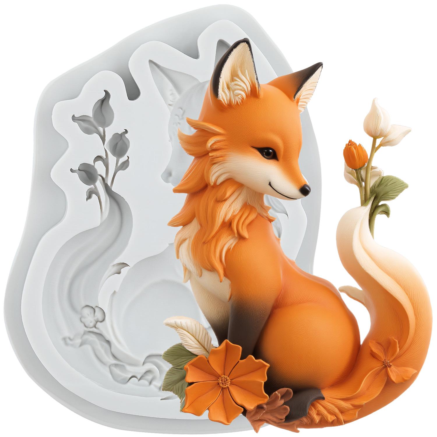 Fuchs Silikonformen Tier Fuchs Fondantform Kuchen Dekoration Werkzeuge Cupcake Topper Süßigkeiten Schokolade Gumpaste Form graue