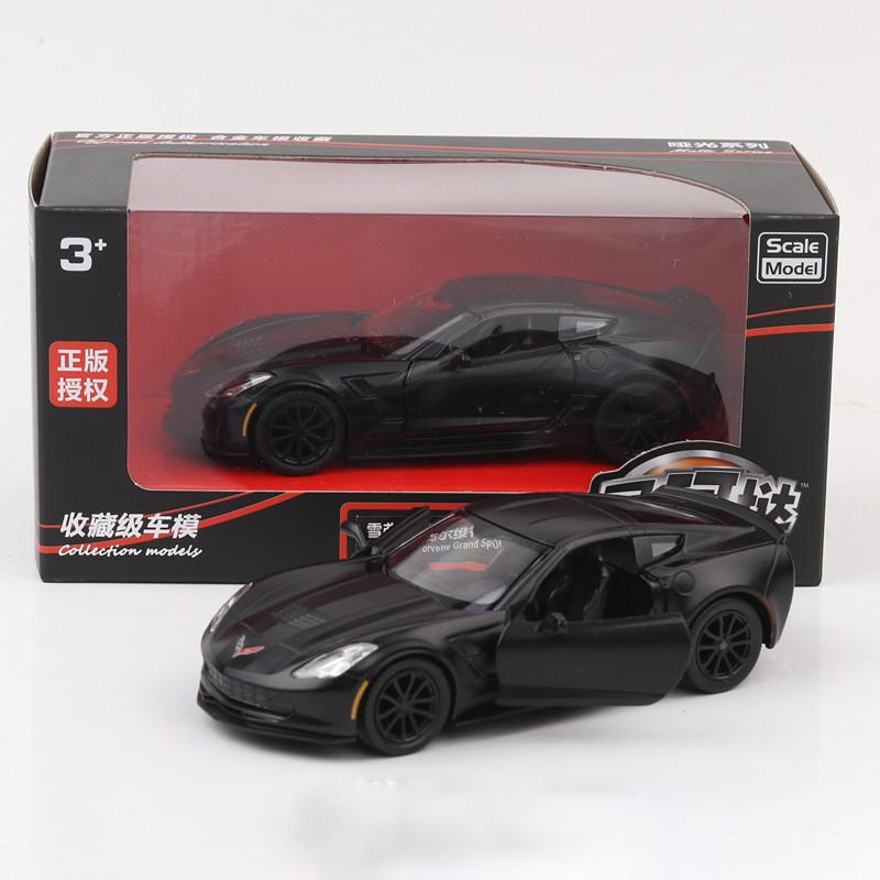 1:36 Scale Chevrolet Corvette C7 Alloy Diecast Super Sport Car Model Toys, Simulation Metal Vehicle Body With Pull Back Children's Toys 1/36-12.2x5x3.3cm schwarz