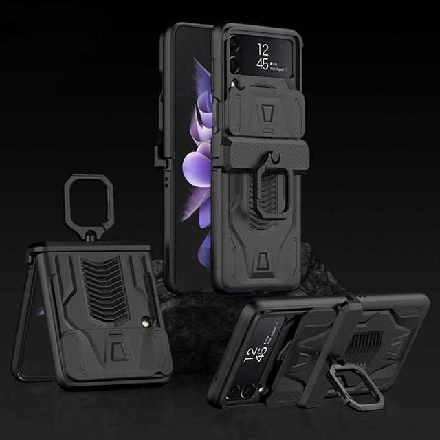 Magnetische Falthülle ohne Fingerabdruck für Samsung Galaxy Z Flip 4 Flip3 5g Flip5 Flip4 Flip 3 5 Zflip4 Zflip3 Handyhülle Capa for samsung z flip 4 schwarz