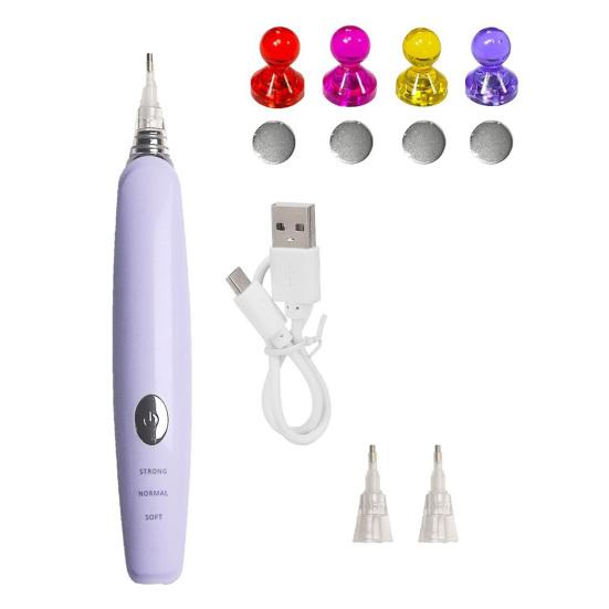 Elektrischer Diamond Painting Stift Kabelloser Wachsfreier Diamond Painting Stift Einstellbarer Saugmodus Stift mit Vakuumpumpe für Erwachsene DIY Diamond Painting Bastelarbeiten violett