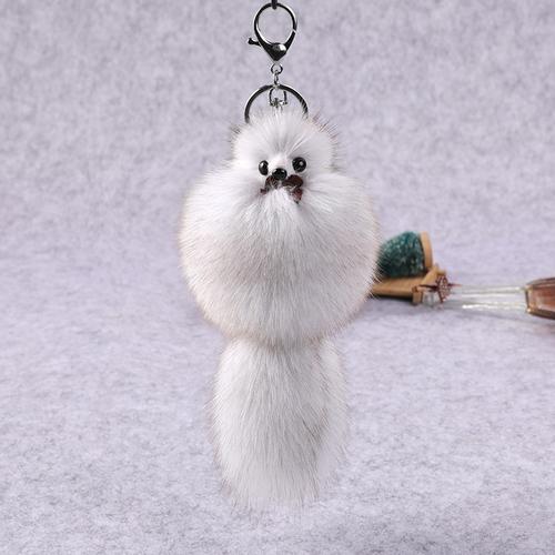 Fuchs Plüschfell weiblicher Fuchs Taschenanhänger Auto Schlüsselanhänger Anhänger Echthaar Ball Schmuck Handyanhänger