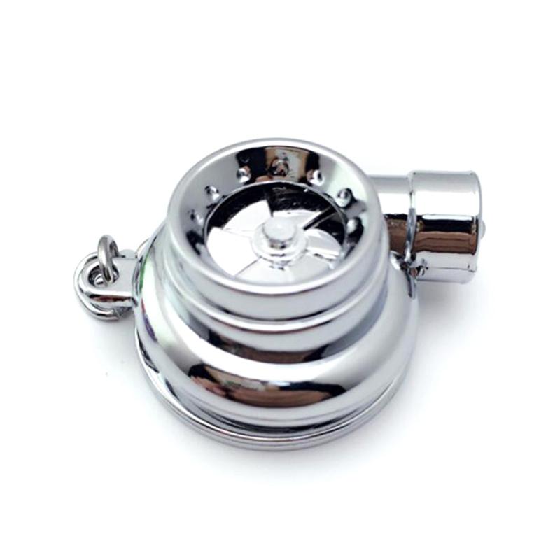 1 Stück Mini Turbo Turbolader Spinning Turbine Auto Innenzubehör Schlüsselanhänger silber