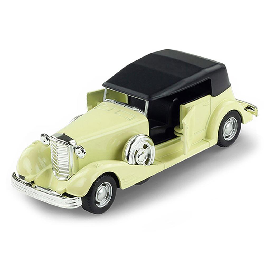 1/32 Maßstab Rollen Oldtimer-Modell, Audio Altes Spiel Öffnung Tore Modell Altes Glücksspiel Auto Motor Modell 1/32-Size:13*4.5*4.5cm off-weiße