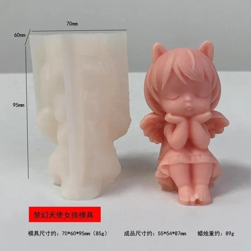 3D Handgemachte Formen Betender Engel Silikonformen Duftkerze Gipsform DIY Epoxidharz Gipsform Ornamentform Heimdekor Fantasy