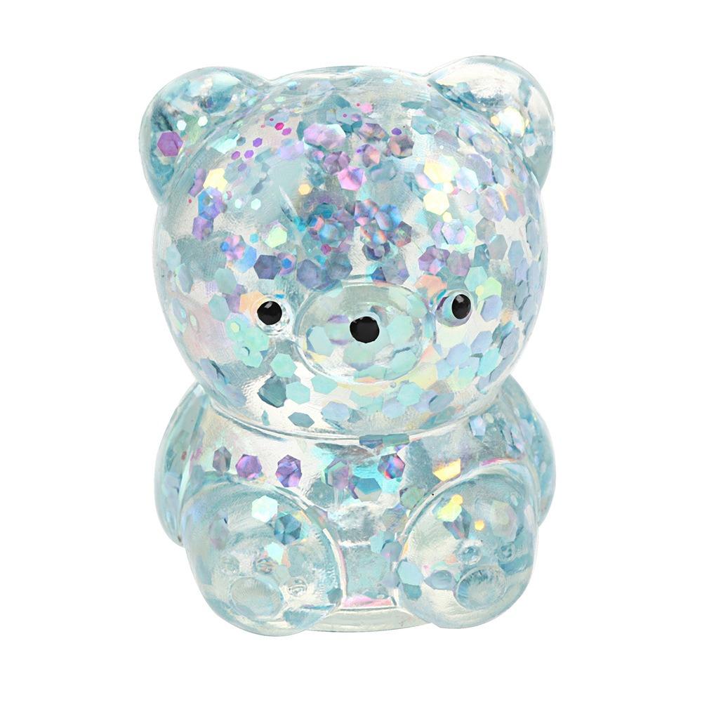 Gummibärchen Bär Squishy Fidget Spielzeug Weich Lustig Zucker Stressball Sensorisches Spielzeug Niedliches Stressabbau Spielzeug blau