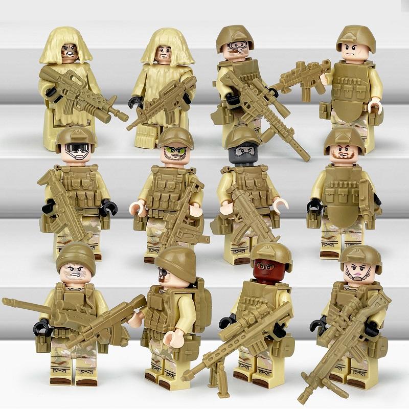 Desert Specia Force Soldaten SWAT Gun Waffe Minifigur Blöcke Ziegel Sets Klassische Waffen Modellbausätze Kinder Bildungsspielzeug