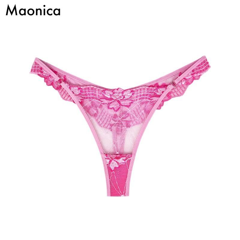 Europäische Größe Neue Unterwäsche Sexy Spitze Mehrfarbig G-String Gestrickte Blumen Bequem Atmungsaktiv Dünn Sommer Tanga XL rosa