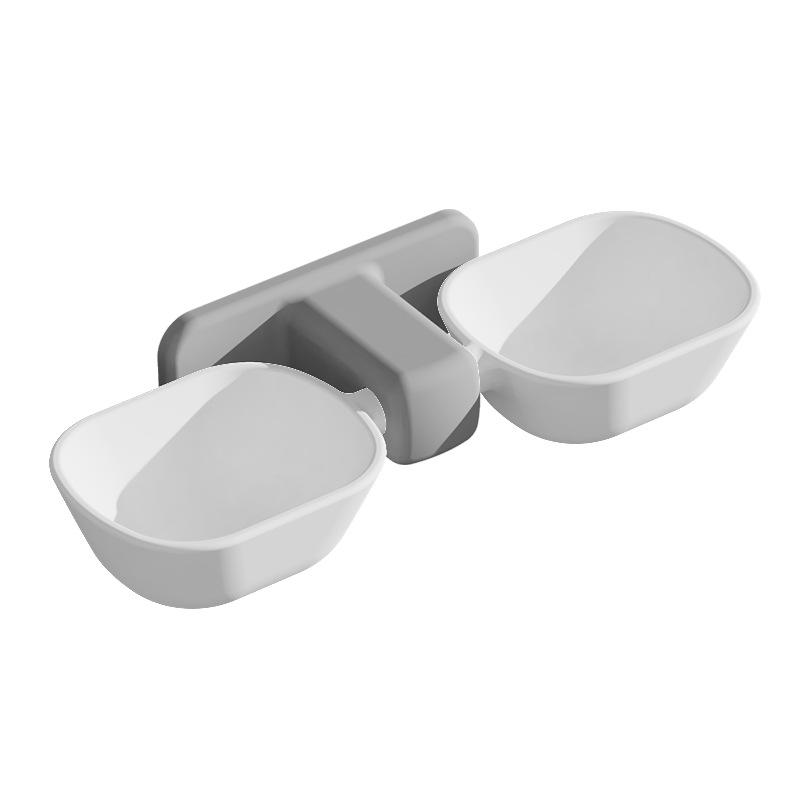 1 STÜCKE Wand Montiert Katzennapf Haustier Futternapf Doppelnäpfe Katze Hund Hängen Wassernapf Einstellbare Höhe Lebensmittel Becken Für Haustier weiß