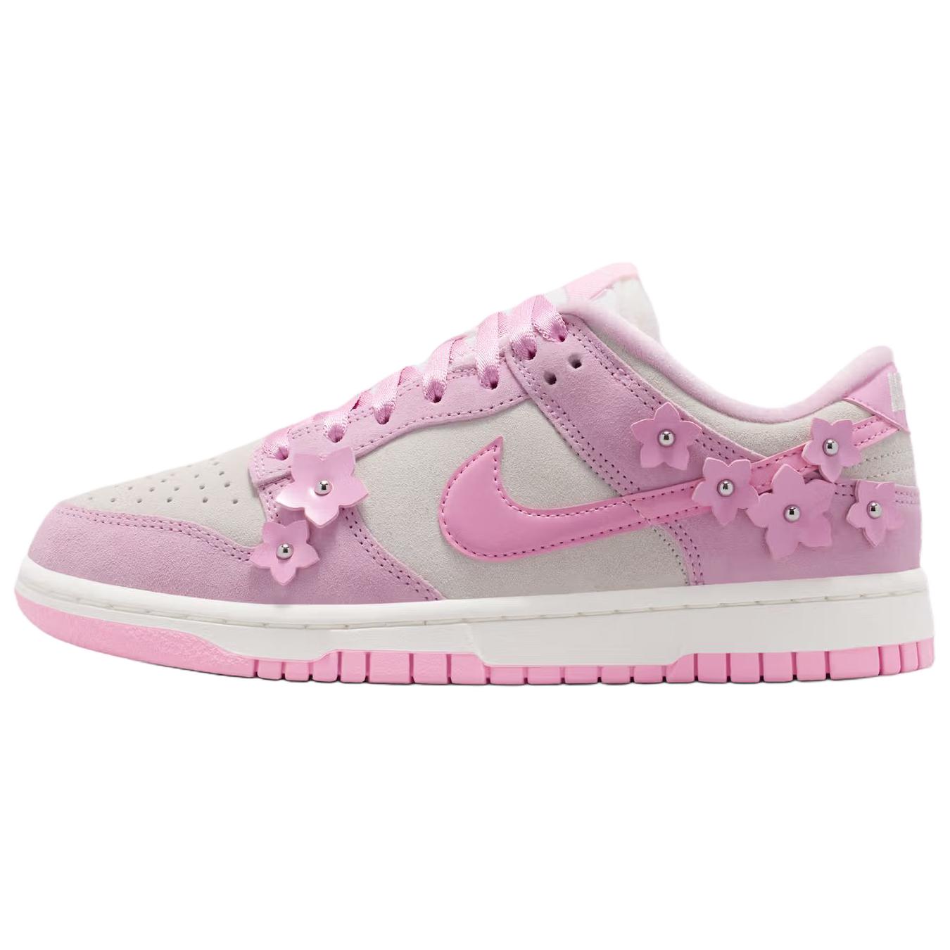 Nike Dunk Low Damen Pinke Blume Damen Sneaker Pink-Foam Pink-Rise-Sail-Metallic-Silver IV4726-600 42