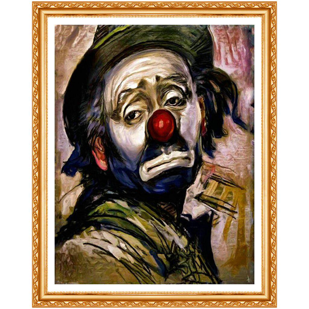 5D-Diamantgemälde zum Selbermachen, Clown, Kreuzstich-Diamant, volle runde Diamant-Stickerei, Aufkleber 20X30CM