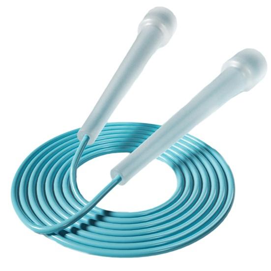 Speed-Springseil mit ergonomischem Griff, längenverstellbar, bequemer Griff, für drinnen und draußen, Springseil, Gewichtsverlust, Fitnessgeräte blau
