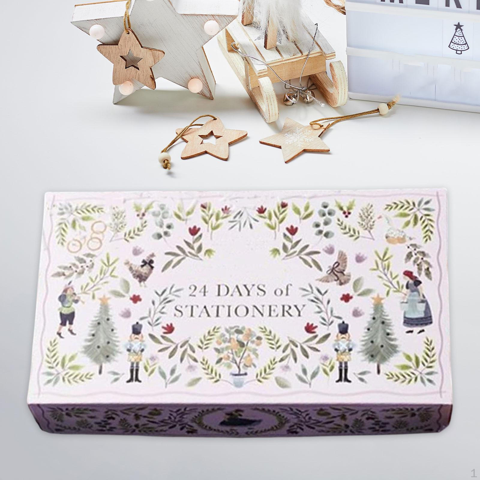 Adventskalender-Briefpapier, Weihnachtsdekoration, Weihnachtsgeschenke, dekoratives Partyzubehör, Festival-Bastelbedarf beige