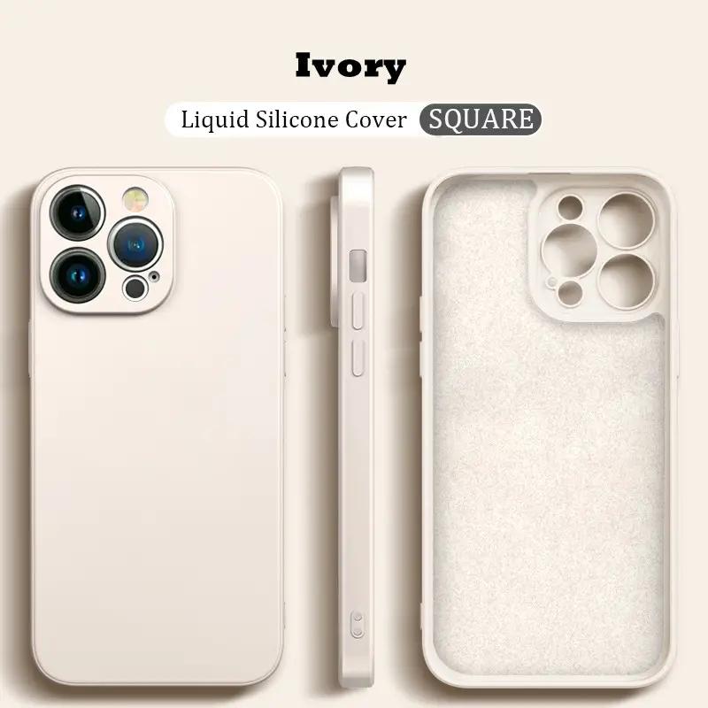 Luxuriöse flüssige stoßfeste Handyhülle für iPhone 11 12 13 14 Pro Max Plus XR X XS 7 8 SE 2 3 Silikonhüllen mit voller Objektivabdeckung For iPhone 7Plus/8Plus